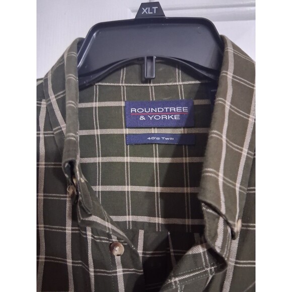 Men's Roundtree & Yorke 40's Twill Long Sleeve Button-down Shirt Size L - Picture 2 of 6